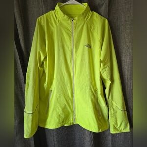 Womens North face Torpedo Jacket Dayglo Running Jacket Size XL Reflective Yellow